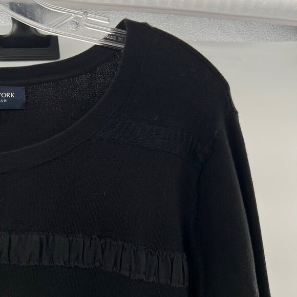 Jones New York Textured Striped Cardigan Button Up Black Size 1X - Picture 4 of 9